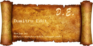 Dumitru Edit névjegykártya